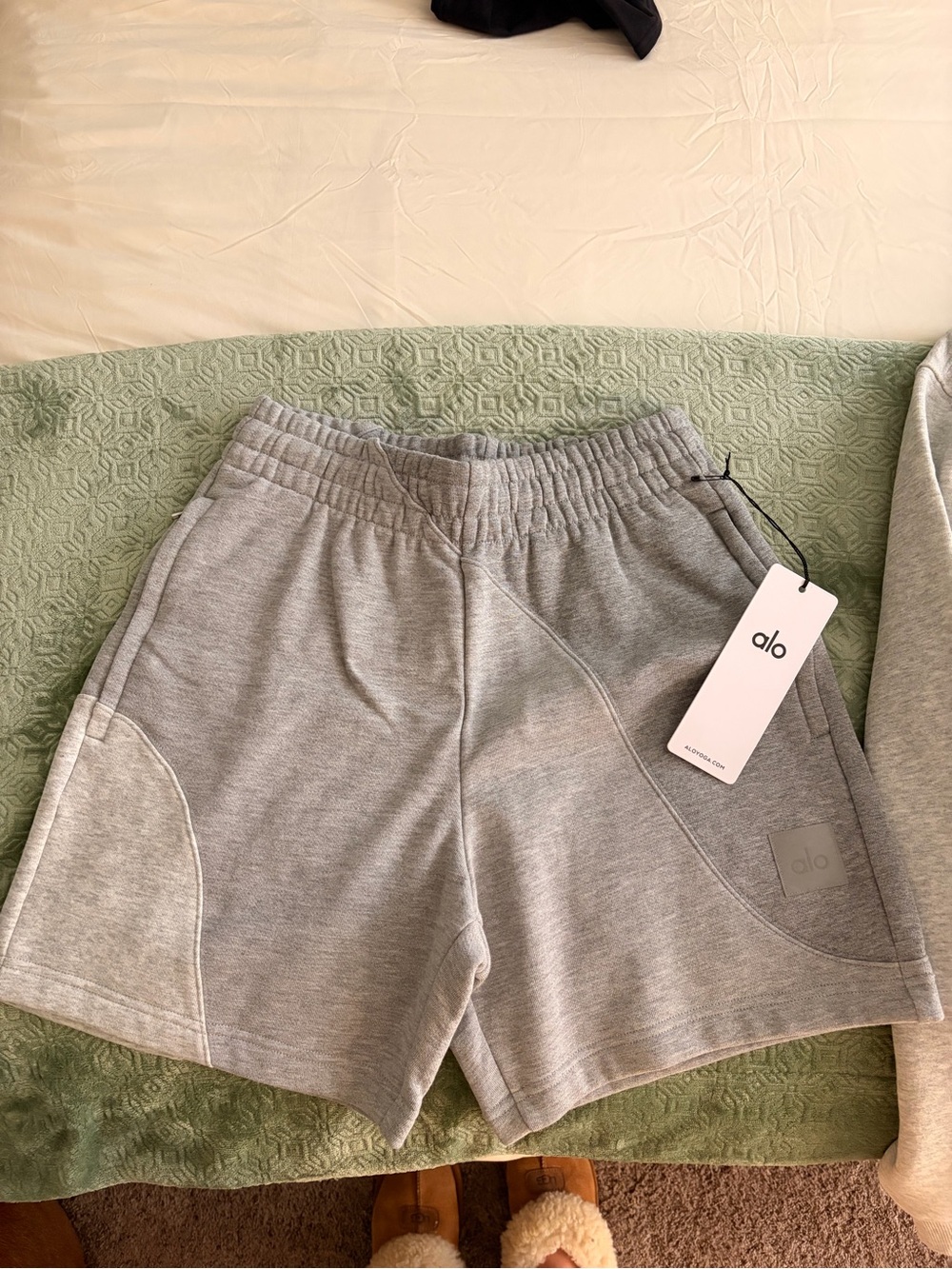 ALO Yoga Light Gray Women’s Lounge Shorts
